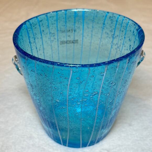 Venini Blue Glass Ice Bucket - Picture 2 of 7